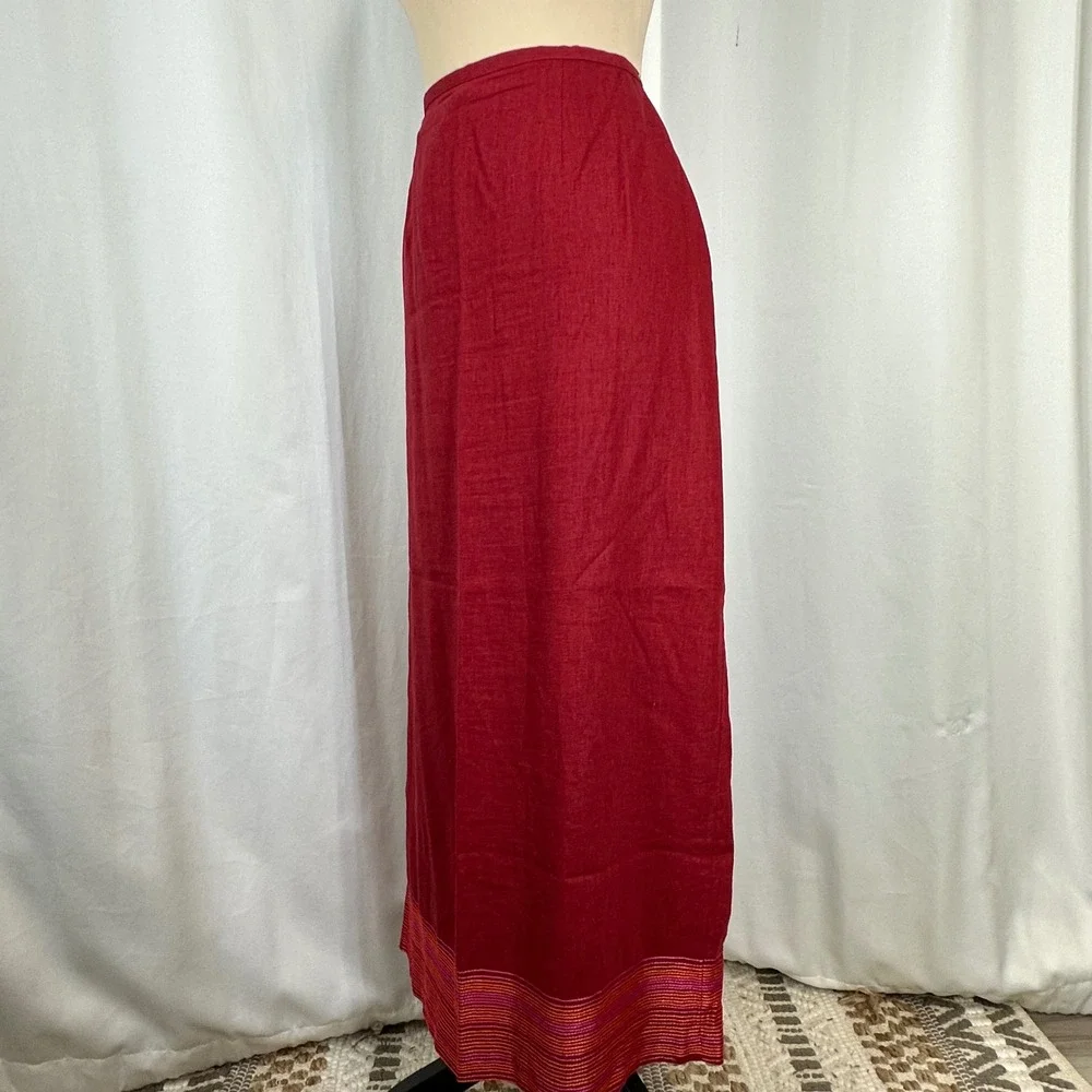 Vintage New York City Design Co Linen Blend Maxi Skirt Tagged 14 Fits 10/12